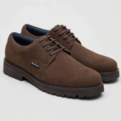 Ben Sherman Herren Chesterley Derby Schuhe Brown Imi Suede