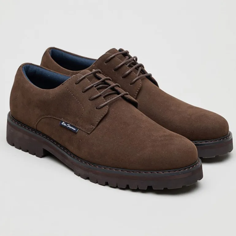 Ben Sherman Herren Chesterley Derby Schuhe Brown Imi Suede