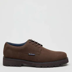 Ben Sherman Herren Chesterley Derby Schuhe Brown Imi Suede