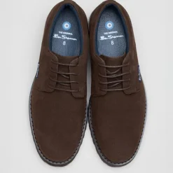 Ben Sherman Herren Chesterley Derby Schuhe Brown Imi Suede