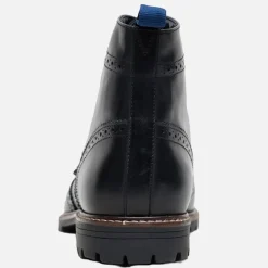 Ben Sherman Herren Duke Leder Brogue Stiefel Schwarz