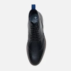 Ben Sherman Herren Duke Leder Brogue Stiefel Schwarz