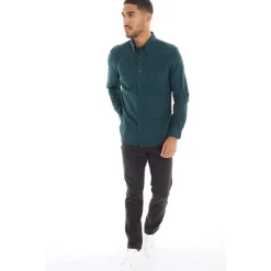 Ben Sherman Herren Gingham Hemd mit langem Arm Grün