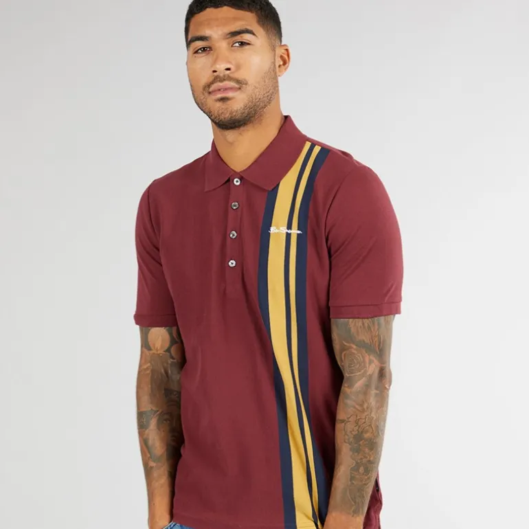 Ben Sherman Herren Haus Mod Polo Wein
