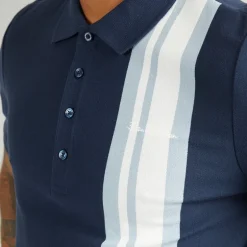 Ben Sherman Herren House Mod Kurzarm Polohemden Blau
