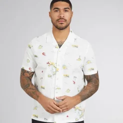 Ben Sherman Herren Kurzarm Brighton nach Amalfi Hemd Snow White