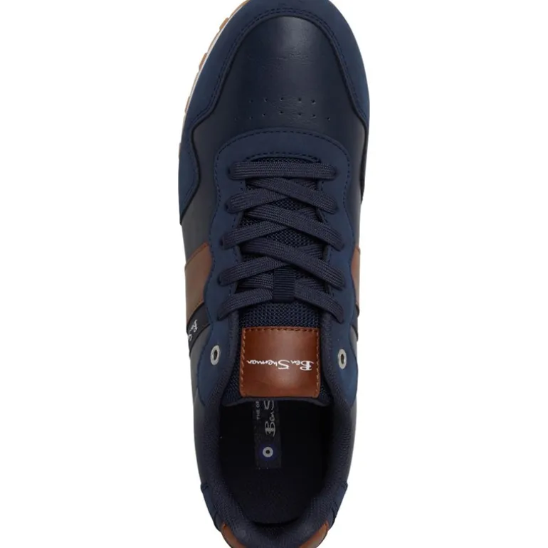 Ben Sherman Herren Owen Retro Sneaker Marine/Braun