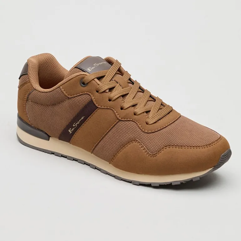 Ben Sherman Herren Owen Retro Laufschuhe Brown Mesh