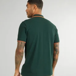 Ben Sherman Herren Polo Shirt mit Doppelstreifen Dark Green