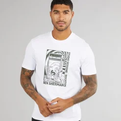 Ben Sherman Herren Rehersal Room T Shirt Weiß