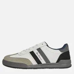 Ben Sherman Herren Sokka Streifen Sneaker Weiß/Grau/Schwarz
