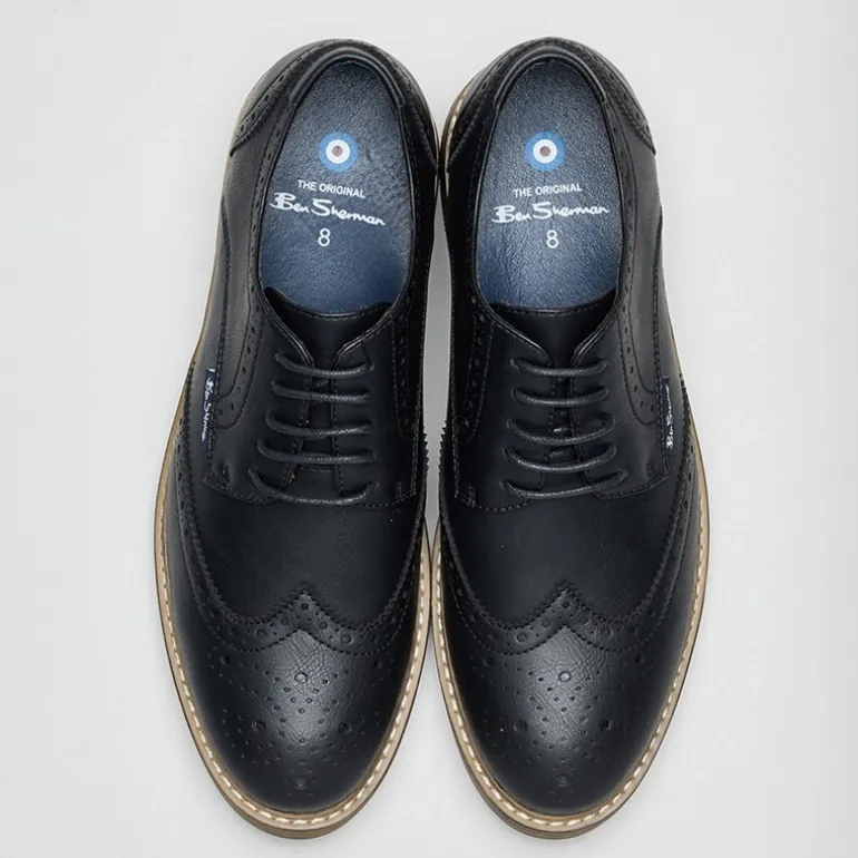 Ben Sherman Herren Triumph II Brogue Schuhe Schwarz