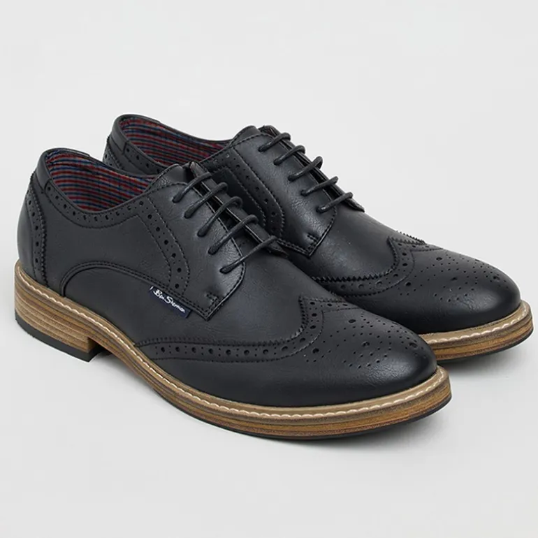Ben Sherman Herren Triumph II Brogue Schuhe Schwarz