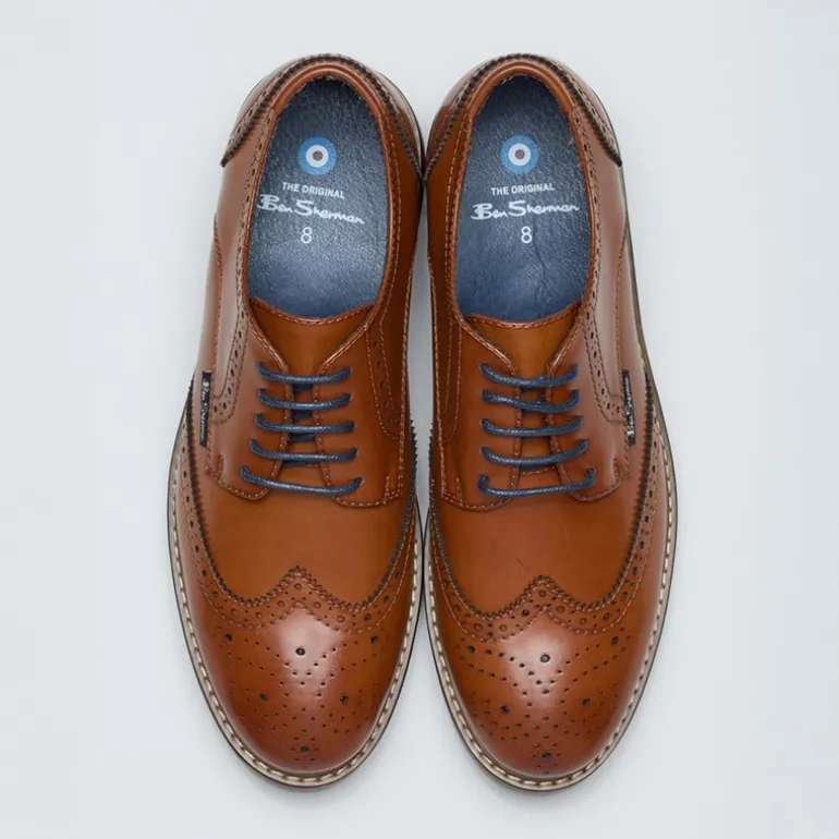 Ben Sherman Herren Triumph II Brogue Schuhe Burnished Tan