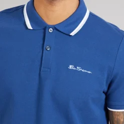 Ben Sherman Herren Zweifach Gekipptes Poloshirt Royal Blue