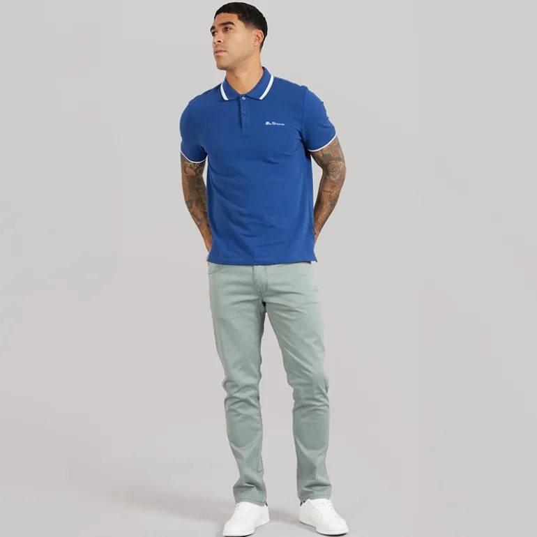 Ben Sherman Herren Zweifach Gekipptes Poloshirt Royal Blue