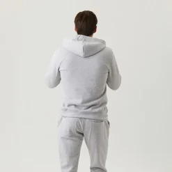 BJORN BORG Herren Hoodie mit zentralem Reissverschluss Hellgrau Melange