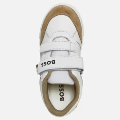 BOSS Junge Logo Klettverschluss Cupsohle Turnschuhe Weiss