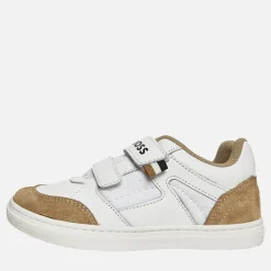 BOSS Junge Logo Klettverschluss Cupsohle Turnschuhe Weiss