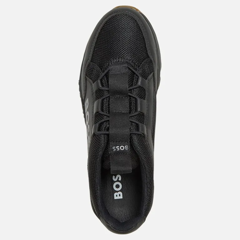 BOSS Junior Junge Strick Logo Turnschuhe Schwarz