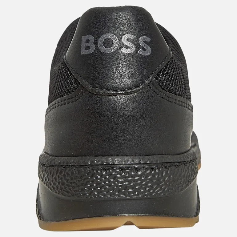 BOSS Junior Junge Strick Logo Turnschuhe Schwarz