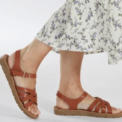 Brave Soul Damen Aria Sandalen Hellbraun