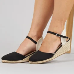 Brave Soul Damen Berry Wedge Sandalen       Schwarz