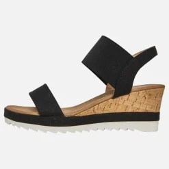 Brave Soul Damen Cher Wedge Sandalen       Schwarz