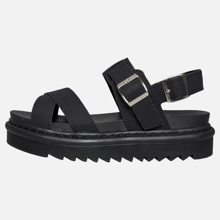 Brave Soul Damen Debbie Knöchel Riemen Sandalen Schwarz