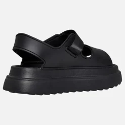 Brave Soul Damen klobige Knöchelriemen Sandalen Schwarz