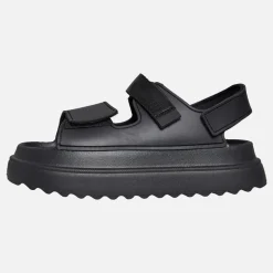 Brave Soul Damen klobige Knöchelriemen Sandalen Schwarz