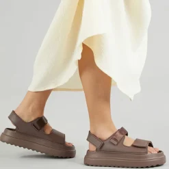 Brave Soul Damen klobige Knöchelriemen Sandalen Mocha