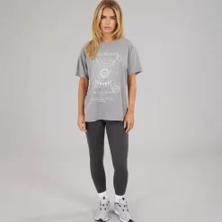 Brave Soul Damen L'astrologie Acid Wash T Shirt Grey Acid Wash