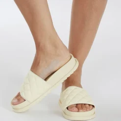 Brave Soul Damen Mae Slider Sandalen Ecru