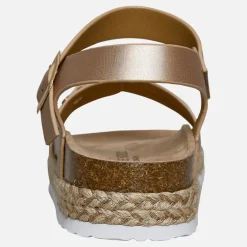 Brave Soul Damen Pantha Knöchel Riemen Plateau Sandalen Rose Gold Metallic