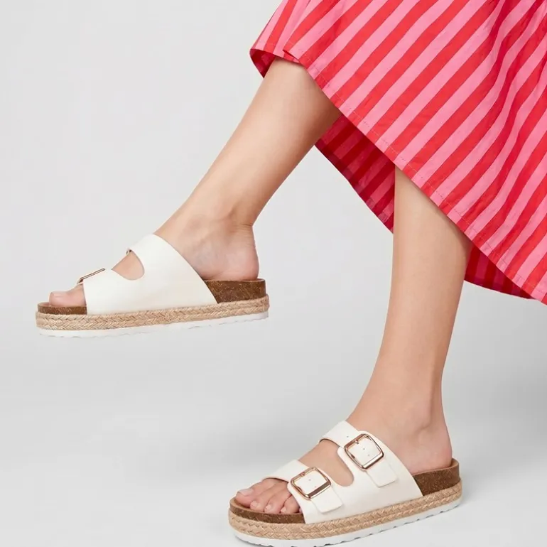 Brave Soul Damen Pantha Sandalen Weiß
