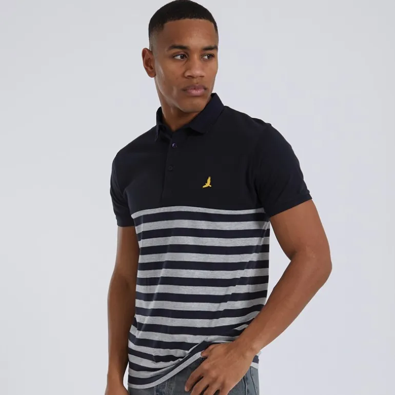 Brave Soul Herren Chaybird Kurzarm Polohemden Navy