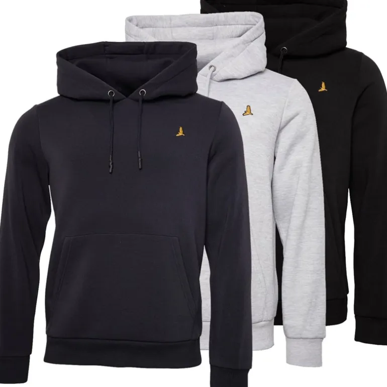 Brave Soul Herren Howard Drei-Pack Hoodies Schwarz/Grau/Marineblau
