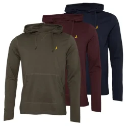 Brave Soul Herren Huffle Hoodie Dunkelblau / Khaki / Burgund