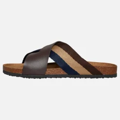 Brave Soul Herren Marvin Cross Strap Sandalen Braun/Navy/Sand