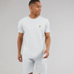 Brave Soul Herren Rowan T Shirt Und Shorts Set Baby Blue/Light Grey Marl