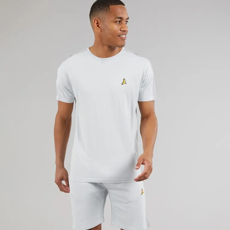 Brave Soul Herren Rowan T Shirt Und Shorts Set Baby Blue/Light Grey Marl