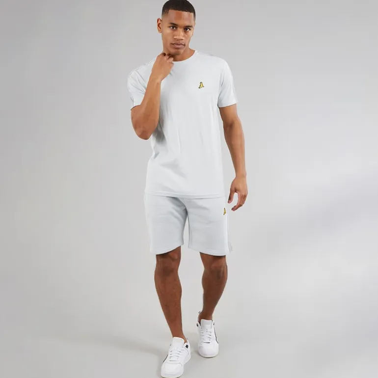 Brave Soul Herren Rowan T Shirt Und Shorts Set Baby Blue/Light Grey Marl