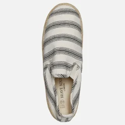 Brave Soul Herren Segelschuhe Espadrilles Creme/Schwarz Gestreift Cream/ Black