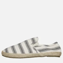 Brave Soul Herren Segelschuhe Espadrilles Creme/Schwarz Gestreift Cream/ Black