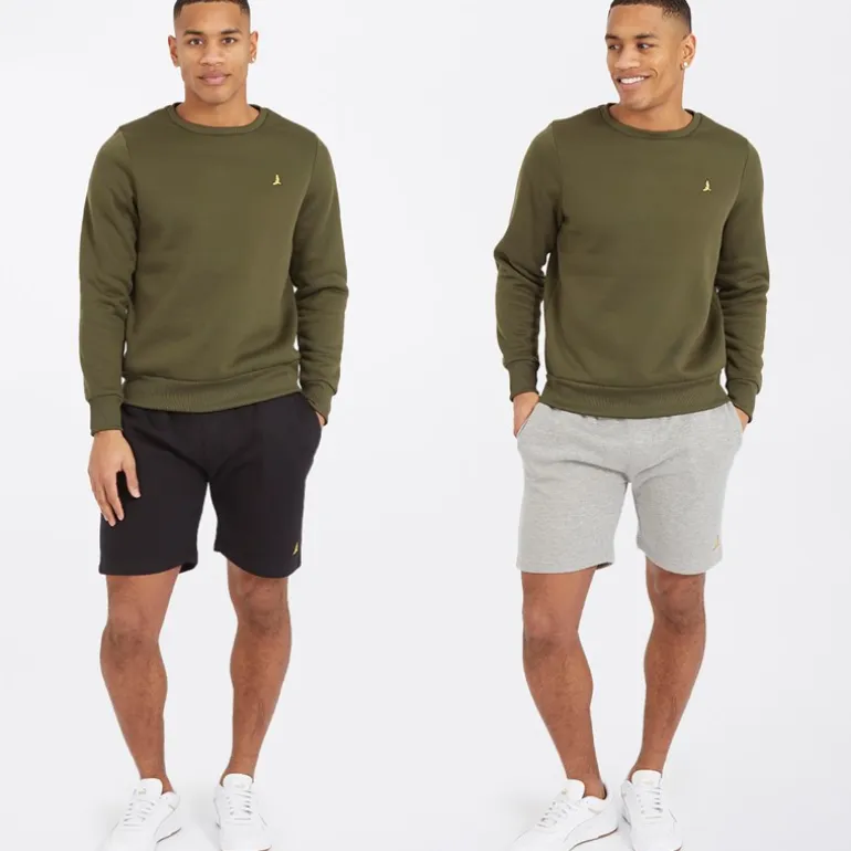 Brave Soul Herren Shorts 2er Pack McCartney Schwarz/Grau