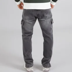 Brave Soul Herren Station Loose Fit Cargo Jeans Grau
