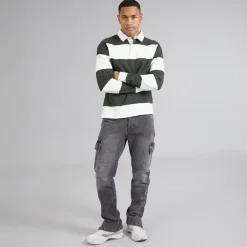 Brave Soul Herren Station Loose Fit Cargo Jeans Grau