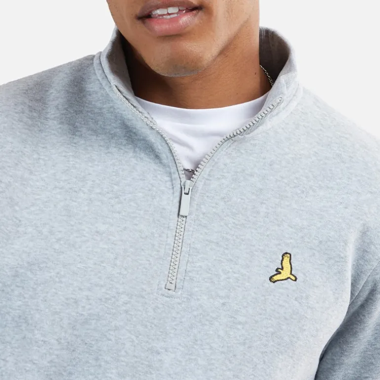 Brave Soul Herren Stilgar Zweierpack 1/4 Zip Sweatshirts Schwarz / Grau