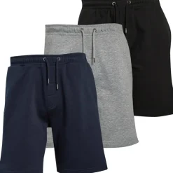 Brave Soul Herren Tarley Drei-Pack Jersey Shorts Schwarz/Hellgrau/Marineblau